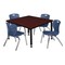 Regency Tables > Height Adjustable > Square Table & Chair Sets, 30 W, 30 L, 23-37 H, Mahogany TB3636MHAPBK45NV - alternate 1